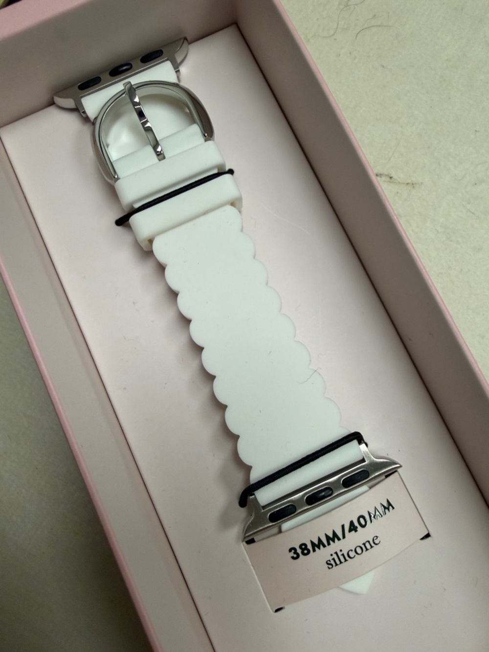 kate spade white scalloped silicone watch strap